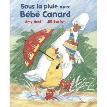 Bebe canard sous la pluie