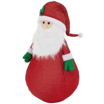 ECD Germany XXL Weihnachtsmann Dekofigur mit 10 warmweißen LEDs