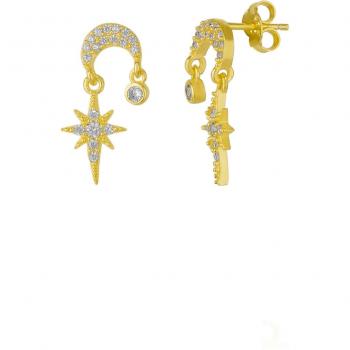 Northernstar Dangle Drop Sterling Silver Stud Earrings