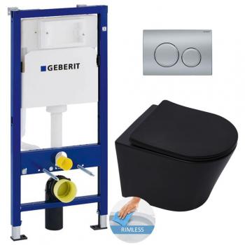 Geberit Rimless Toilet Set with Matt Black Finish