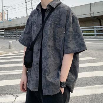 Camisa Versátil 3XL Estilo Harajuku Cuello Doblado Manga Corta para Verano