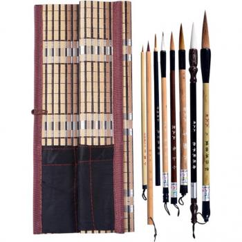 Pinceaux de peinture et calligraphie, 5 pièces en bambou