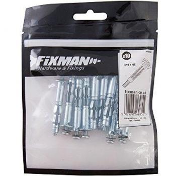 Fixman Hollow Wall Fixings M4, 45mm Long, Pack of 10