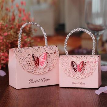 Bolsa de caramelos para bodas 20 unidades lote portátil regalo caja amor dulces suministro papel