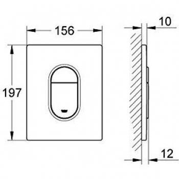 Placca di comando WC Grohe Arena Cosmopolitan Cromata 38844000 con drenaggio integrato