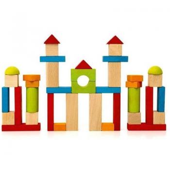 Jeu de Construction Boîte à Blocs 40 P. En Bois