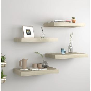 Prateleira de Parede VidaXL 40×23 cm – Conjunto 4 – MDF Carvalha