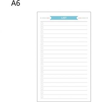 A6 6‑Hole Refill Inner Paper Weekly Planner with Month Calendar Loose Leaf Notebook