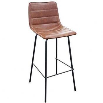 Tabouret de bar effet cuir BROOKLYN