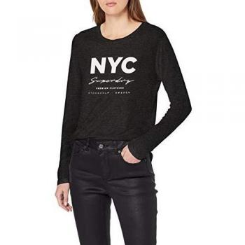 Superdry Maglia a Maniche Lunghe Donna Charcoal Marl