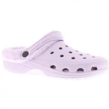 Wynsors Junior Girls Faux Fur Clogs Sandals Phoebe Purple