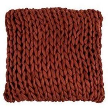 Coussin Carré Acrylique Rouge – Tissu Tricoté