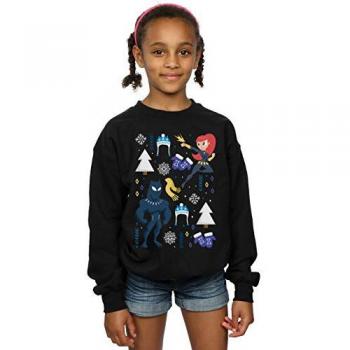 Sudadera de Navidad para Niñas con Black Panther y Black Widow