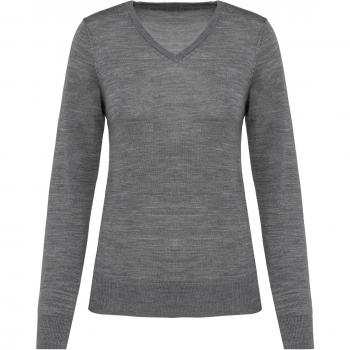 Maglione donna scollo a V in merino Kariban