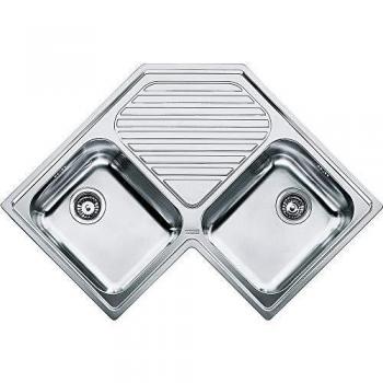 Pronta Consegna: Franke Lavello due vasche con gocciolatoio Angolo PNX 621-E 101.0021.585 finitura inox satinato da 90x90 cm