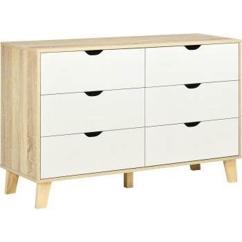 Cajonera Homcom 6 Cajones Antivuelco 120x40x76 cm