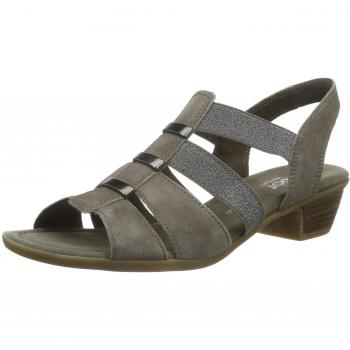 Gabor Damen Sandalen 42.472, Offen, Grau (78 mineral)