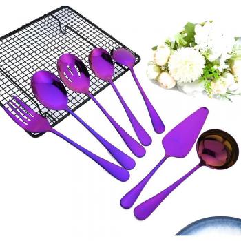 Accesorios de cocina azul: cuchara, espátula y colador