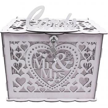 Caja Decorativa de Madera para Tarjetas de Boda M6CE