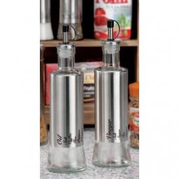 Menage Acciaio 25,5 cm – Bottiglie Olio e Aceto in Vetro