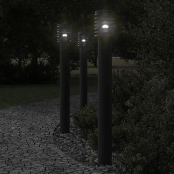 Black Outdoor Floor Lamp 110cm Stainless Steel
