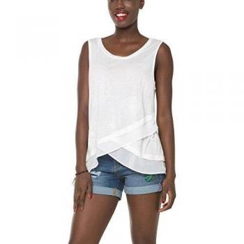 Camiseta Desigual CAROLA para mujer, color tiza, talla XS