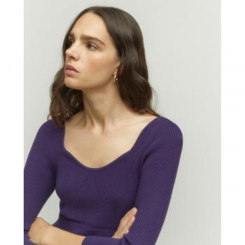 Tintoretto blusa de punto escote cuadrado mujer