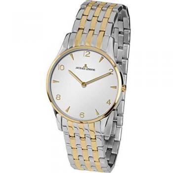 Damenuhr Jacques Lemans London – Massiv Edelstahl Band, Gold/Bicolor 1-1853ZE