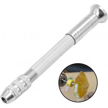 Mini Handheld Drill with Keyless Chuck + 10 High-Speed Steel Drill Bits
