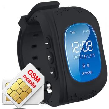 Hangang Orologio Intelligente Bambini GPS, SOS, Chiamata, Anti Lost, Nero
