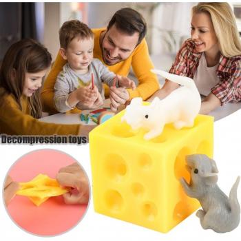 Bloc de Fromage et Souris Paresseuse Jouet Soulagement du Stress Squishy