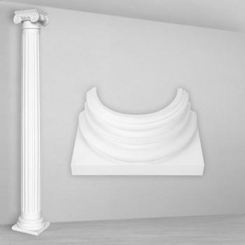Base décorative demi-colonne cannelée 152mm