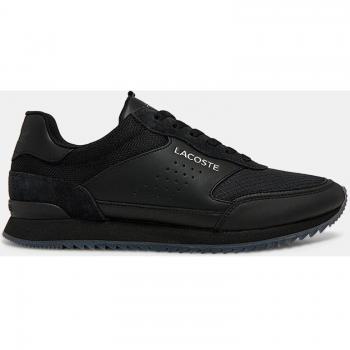 Lacoste Performance Sneaker Heren, Black Leather