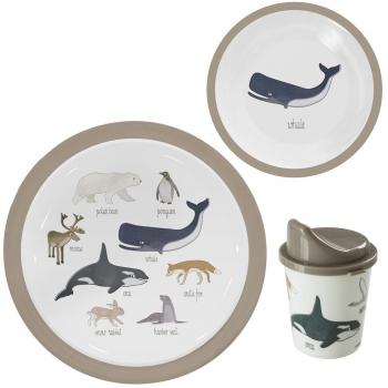 Sebra stoviglie in melamina per piccoli – Colore beige – Set unico