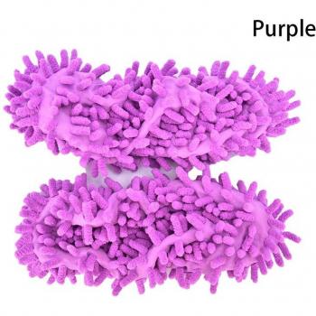 2PCS Chenille Fiber Drag Mop Shoe Covers