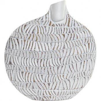 Resina Moderna Jarrón Blanco 27x11x31 DKD
