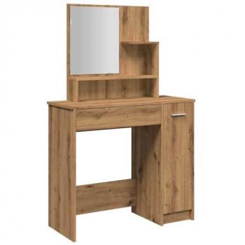 VidaXL Schminktisch mit integriertem Spiegel Artisan-Eiche 86,5x35x136 cm