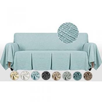MAXIJIN Linen-Like 1 Piece Sofa Cover 3 Seater