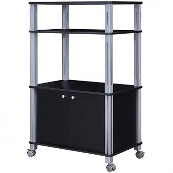 Estante de Cocina con Ruedas para Microondas y Horno Organizador Negro