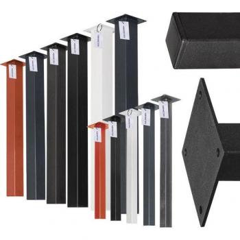 Support Table Acier Brut – 40×40 mm, Hauteur 43 cm (HLT‑14A‑F‑43‑0000)