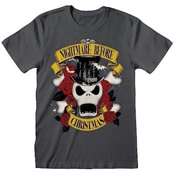 Camiseta de Manga Corta Grafito Unisex Pesadilla Antes de Navidad Top Hat Jack Talla XL 100% Algodón