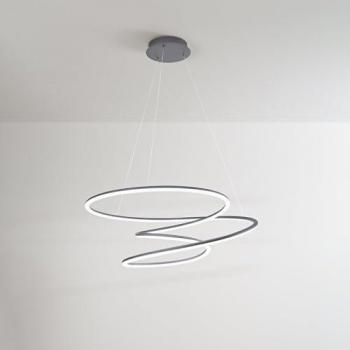 Colgante LED SPIRA Gris Metalizado, 96 W