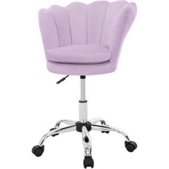 Silla de Oficina Tapizada en Terciopelo Morado