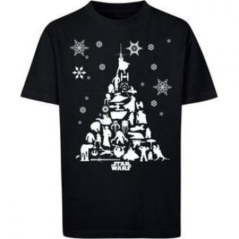 Star Wars Christmas Tree Kinder T-Shirt schwarz
