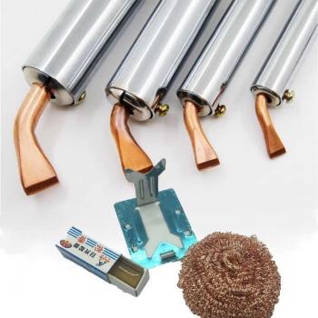 Equipo de soldadura profesional 75W-200W, mango de madera, punta de cincel