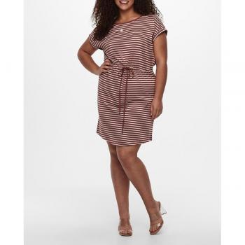 Only Carmakoma Vestido corto de rayas con manga corta