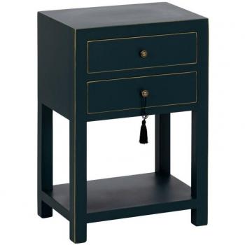 Mesita de Noche Orient Azul de Madera MDF 45x30x66 cm