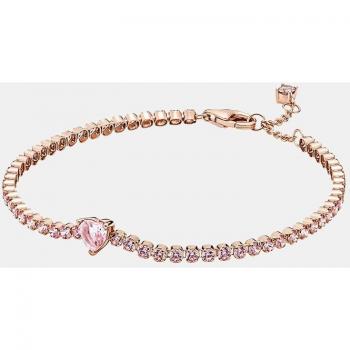 Pulsera Pandora Corazón Brillante Recubierta en Oro Rosa