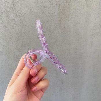 Pinzas cruzadas para el cabello, acrílicas, 1 Uds., pinzas de cangrejo transparentes