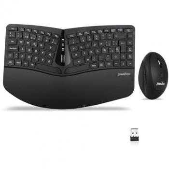 Ensemble PERIXX Periduo : Clavier Compact Ergonomique et Souris Portable Sans Fil
